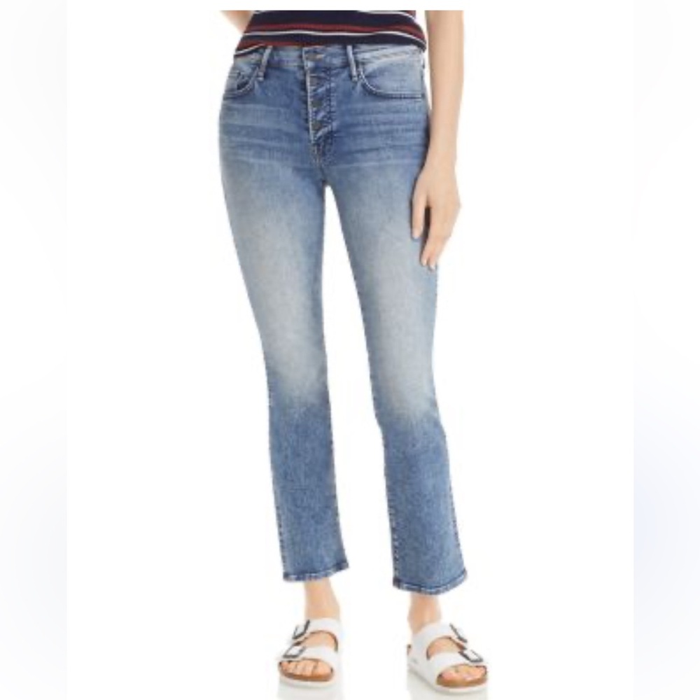 MOTHER the‎ pixie insider ankle button fly Blue Jeans 26
